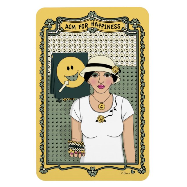 Flexible Objectif : Magnet de réfrigération Happiness_C_4x6 (Vertical)