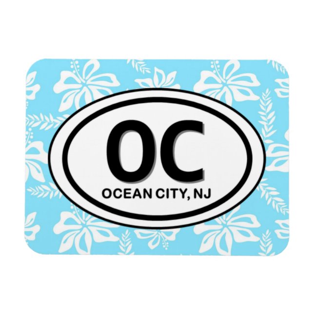 Flexible OC Ocean City NJ Blue Magnet (Horizontal)