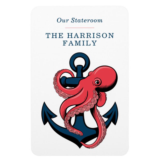 Flexible Octopus Cruise Ship Stateroom Magnet (Vertical)
