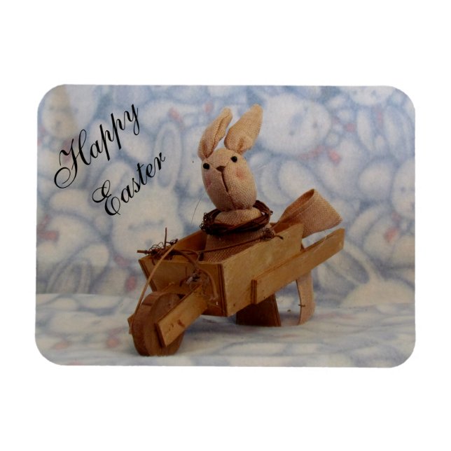 Flexible Panier de lapin vintage Magnet de Pâques (Horizontal)