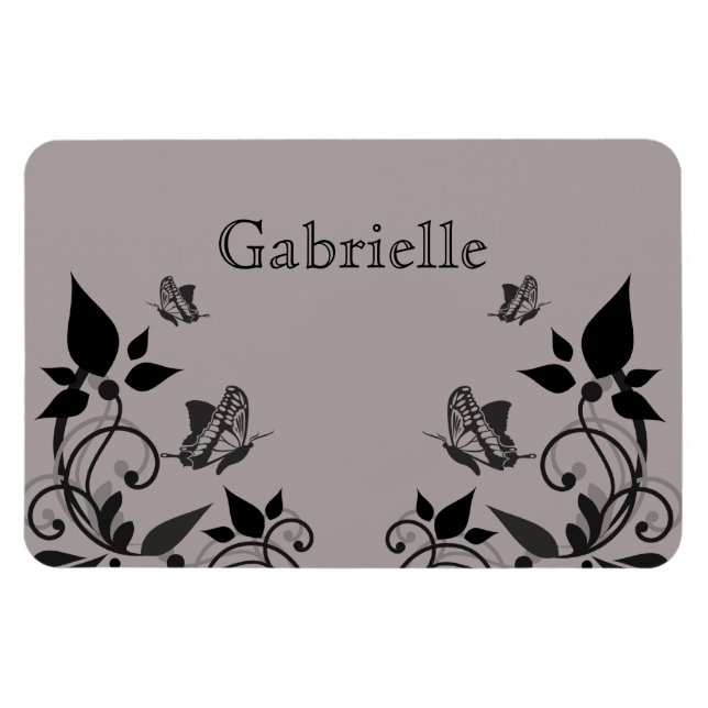 Flexible Papier ébène Floral Magnet Premium (Horizontal)