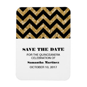 Flexible Parties scintillant Chevron Or Quinceañera Magnet