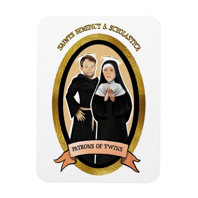 Flexible Patron Saints des jumeaux Icon Magnet (Vertical)