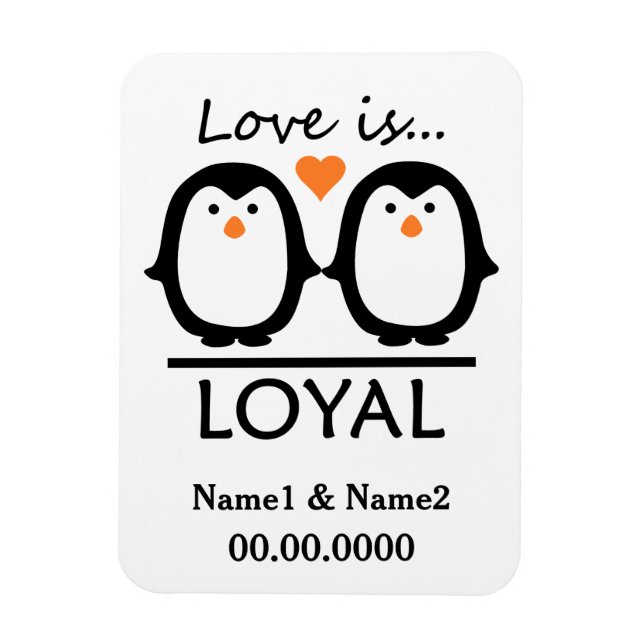 Flexible Penguin Love custom magnet (Vertical)