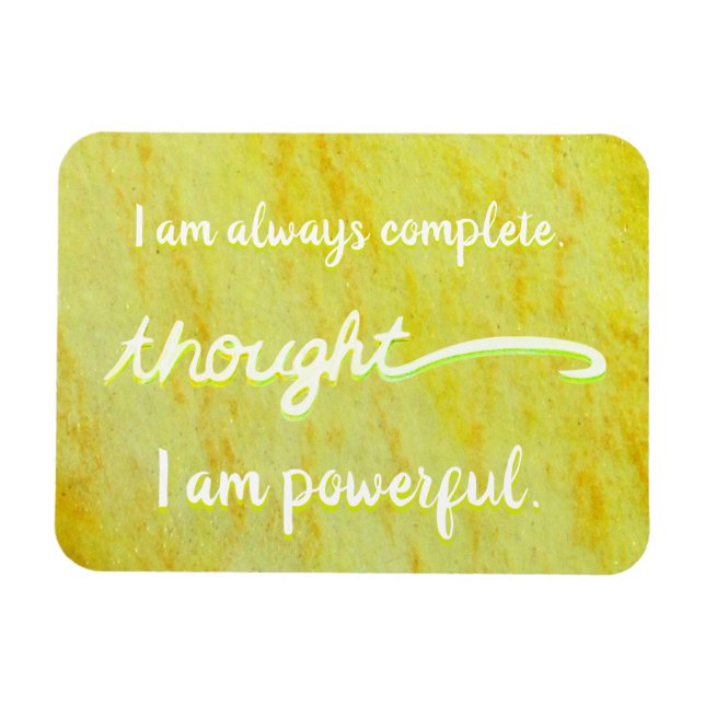 Flexible "Pensée" Jaune Power Chakra Mots Magnet (Horizontal)