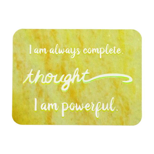 Flexible "Pensée" Jaune Power Chakra Mots Magnet (Horizontal)