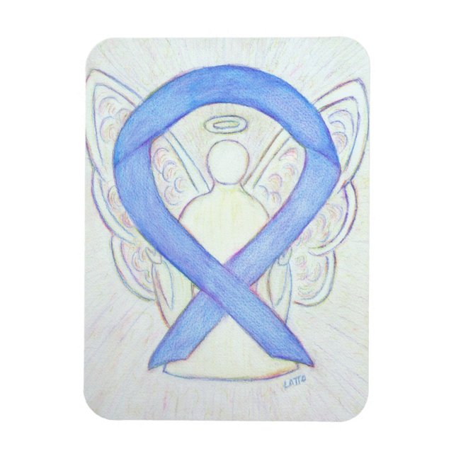 Flexible Périwinkel Blue Awareness Ruban Angel Art Magnet (Vertical)
