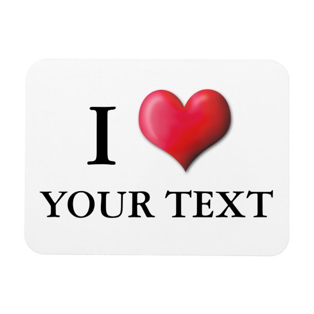 Flexible Personnalisable I Heart Magnet 0005 (Horizontal)