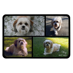 Flexible Pet Memorial Photo Collage Nom avec Dates Magnet