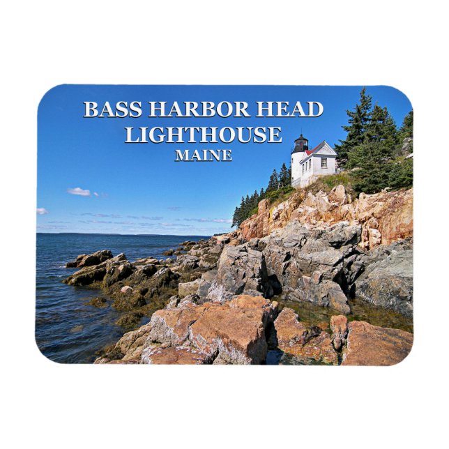 Flexible Phare de Bass Harbour Head, Maine Photo Magnet (Horizontal)