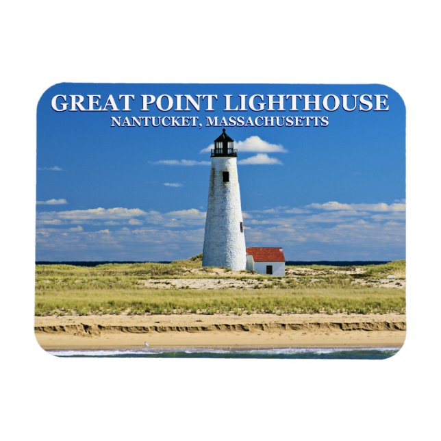 Flexible Phare de Great Point Nantucket MA Magnet (Horizontal)