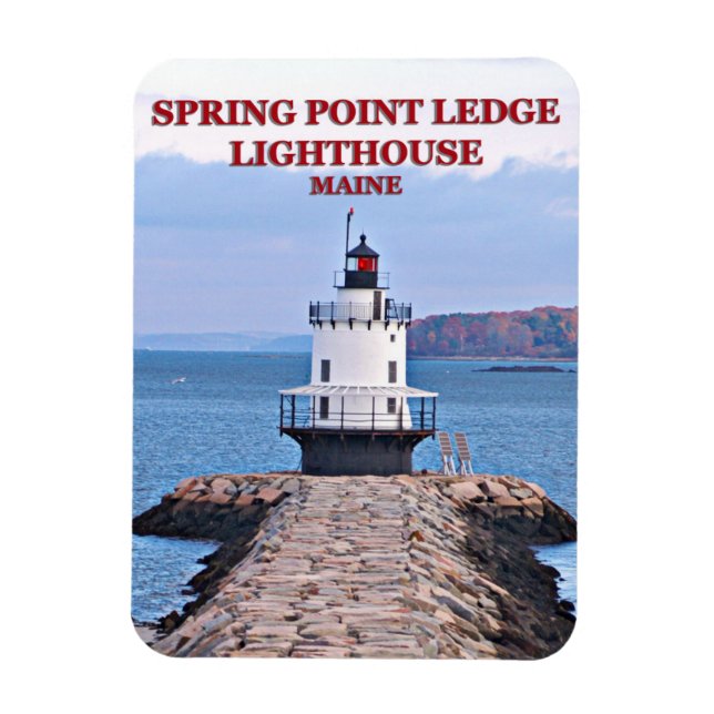 Flexible Phare de Spring Point Ledge, Maine Magnet photo (Vertical)