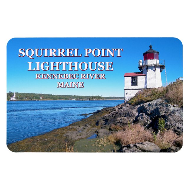 Flexible Phare de Squirrel Point, Maine Flexi Magnet (Horizontal)