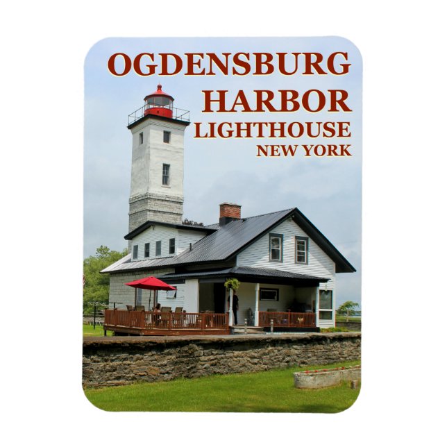 Flexible Phare du port d'Ogdensburg, New York Magnet (Vertical)