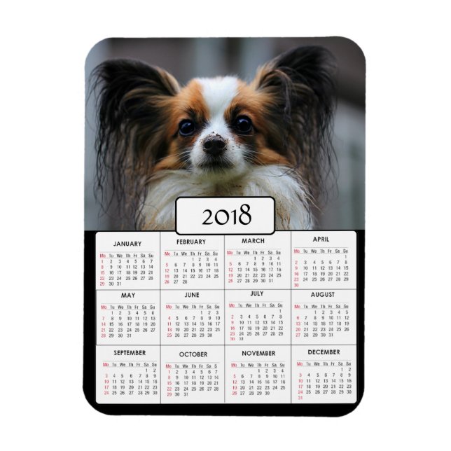 Flexible Photo de chien personnalisée Magnet Calendrier 201 (Vertical)