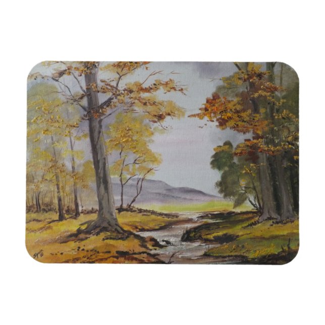 Flexible Photo Magnet Ann Hayes Painting Forest Stream (Horizontal)
