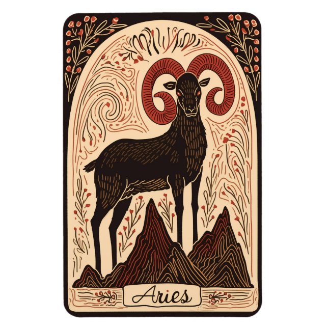 Flexible Photo Magnet Aries Celestial Zodiac Art (Vertical)