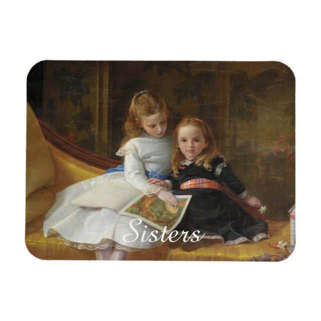Flexible Photo Magnet de deux jeunes filles victoriennes en (Horizontal)