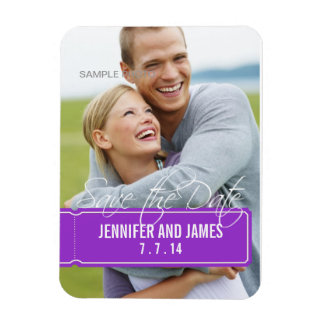 Flexible Photo Magnet Réservez la date violet