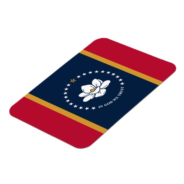 Flexible photo magnet with flag of Mississippi (Côté Gauche)
