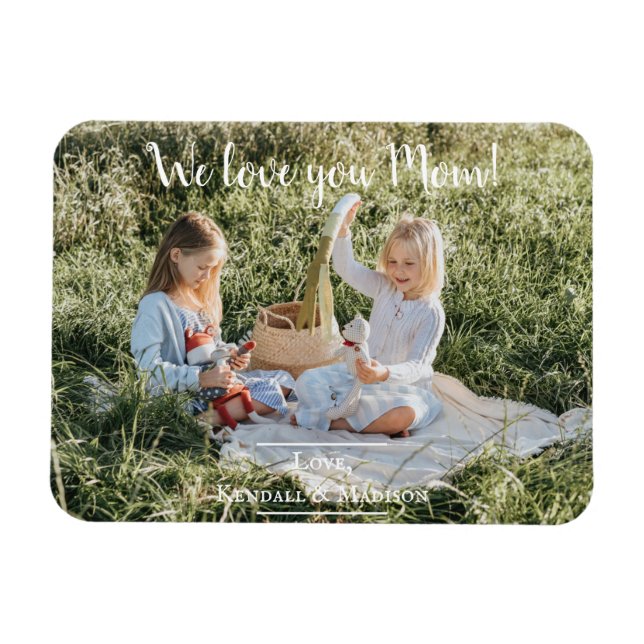 Flexible Photo moderne Nous t'aimons Maman Magnet (Horizontal)