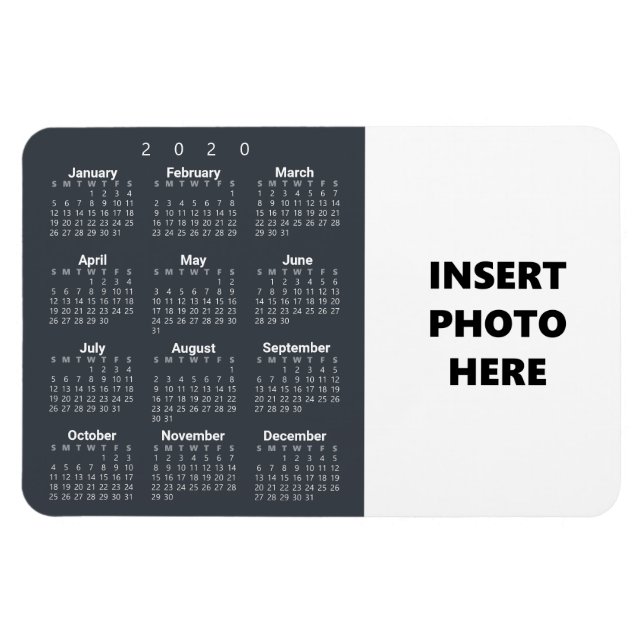 Flexible Photo personnalisée Magnet du calendrier 2020 | Gr (Horizontal)