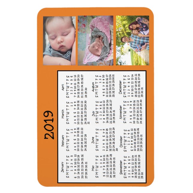 Flexible Photos personnalisées Mini Magnet Calendrier 2018 (Vertical)