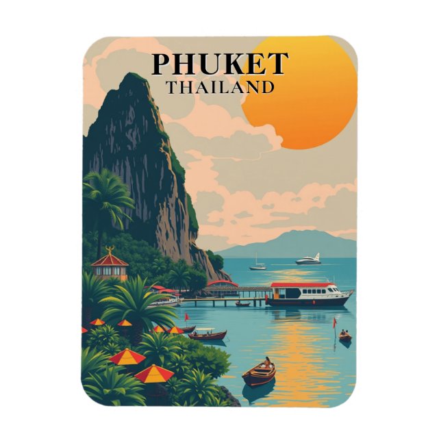 Flexible Phuket Thailand Beach Travel Souvenir Magnet (Vertical)