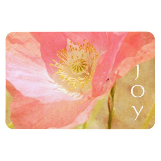 Flexible Pink Islande Poppy Joy Magnet (Horizontal)