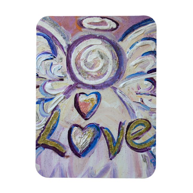 Flexible Pink Love Guardian Angel Word Magnet (Vertical)