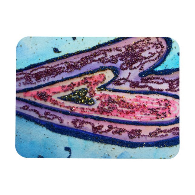 Flexible Pink Love Hearts Art Inspirational Fridge Magnet (Horizontal)