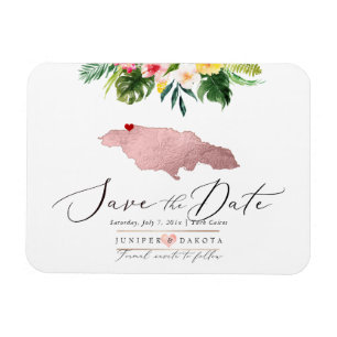 Flexible PixDezines Rose Gold Jamaïque Carte Magnet