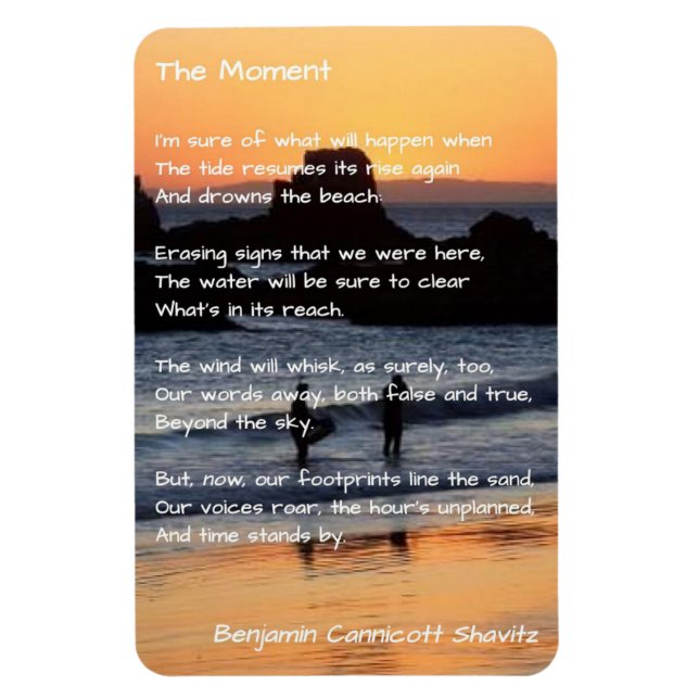 Flexible Poem Magnet de cuisine - Le moment - avec photo (Vertical)