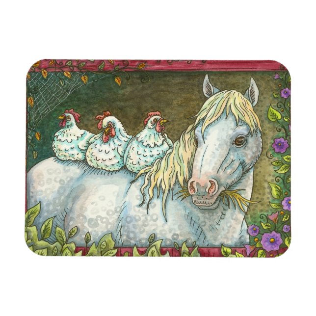 FLEXIBLE POINTS DANS LA MAGNET STABLE, CHEVAL ET POULET (Horizontal)