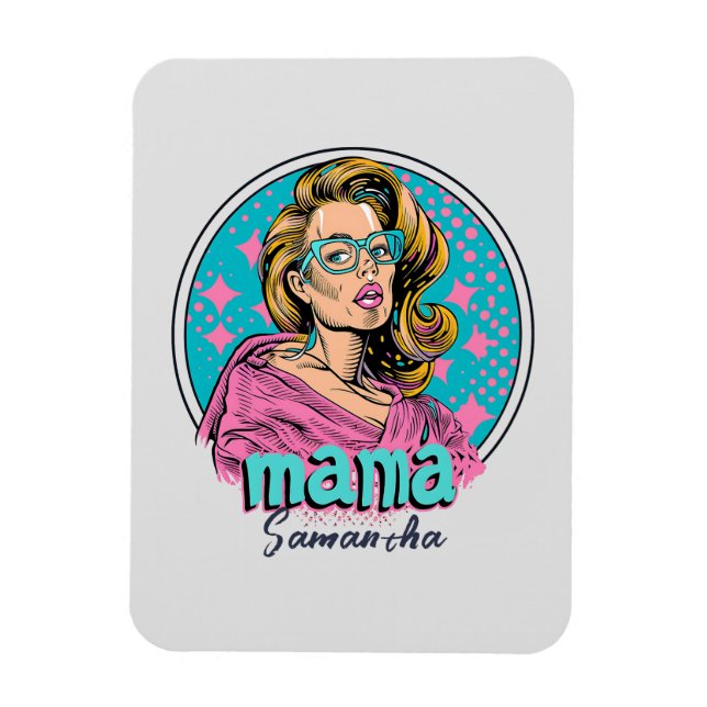 Flexible Pop Art Retro Personnalisé (8) Magnet (Vertical)