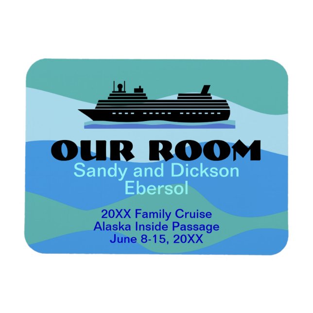 Flexible Porte Magnet Cruise Ship Room ID et Memento Custom (Horizontal)