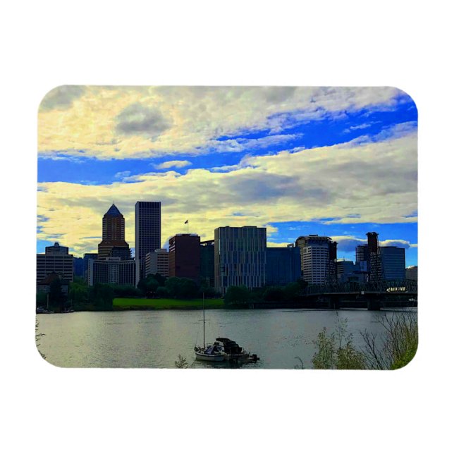 Flexible Portland, Oregon Skyline #1 Magnet (Horizontal)