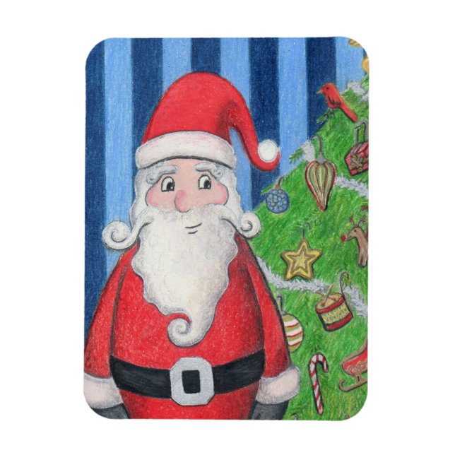 Flexible Portrait de Père Noël Christmas Magnet (Vertical)