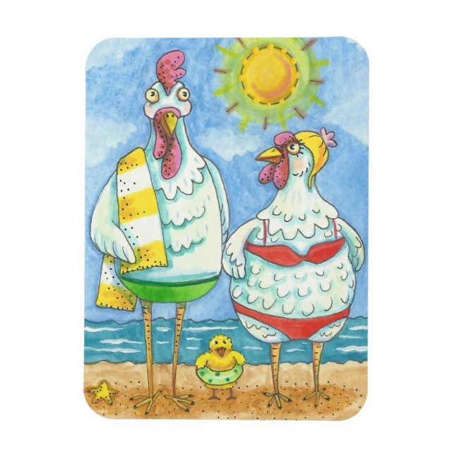 Flexible POULET DE MER, MAGNET DE DESSIN AMUSANT Rect. (Vertical)