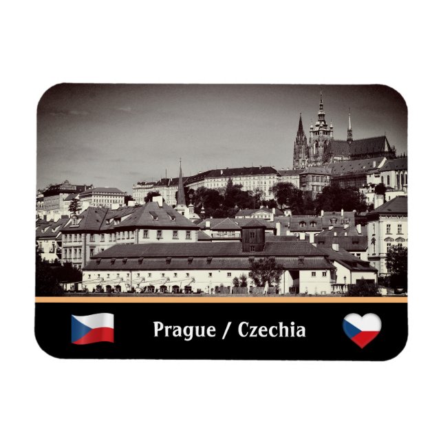 Flexible Prague, Old City & Prague Castle /Czechia Magnet (Horizontal)