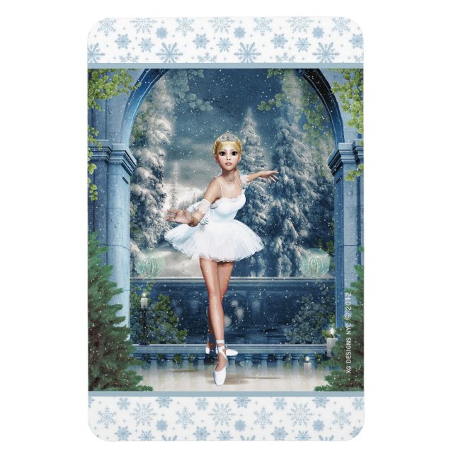 Flexible Princesse de neige Ballerina Magnet de Noël (Vertical)