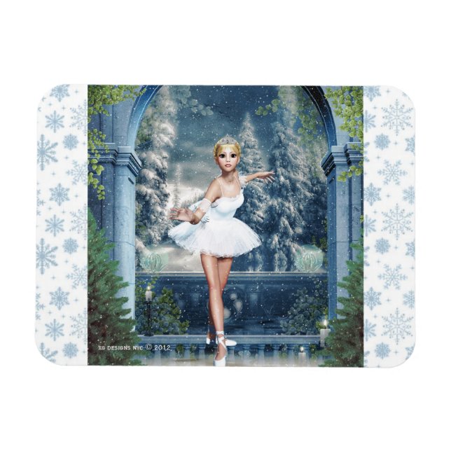 Flexible Princesse de neige Ballerina Magnet de Noël (Horizontal)