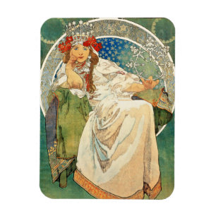 Flexible Princesse Hyacinth Magnet d'Alphonse Mucha