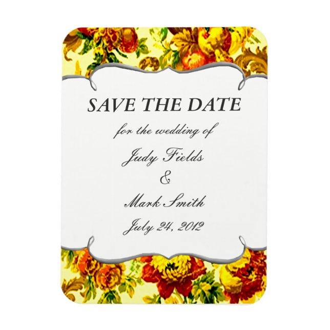 Flexible Printemps Mariage Enregistrer Le Magnet Date (Vertical)
