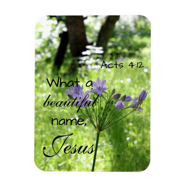 Flexible Purple Fleur sauvage Bible Verse Magnet (Vertical)