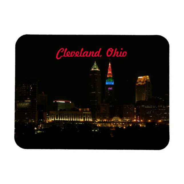 Flexible Rainbow Tower, Cleveland Ohio Magnet (Horizontal)