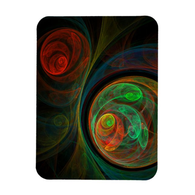 Flexible Reborn Green Art Abstrait Magnet Premium (Vertical)