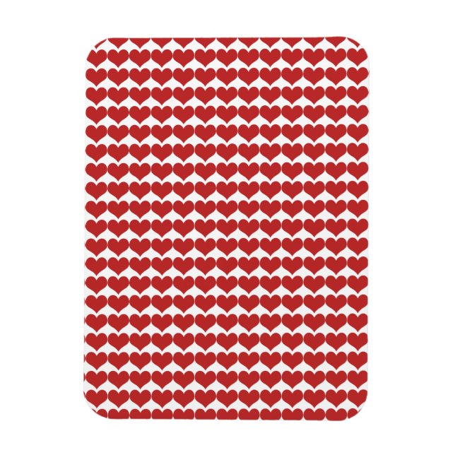 Flexible Red Cute Hearts Magnet Motif (Vertical)