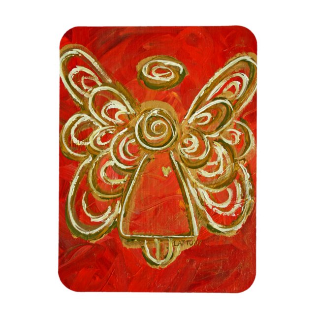 Flexible Red Guardian Angel Personnalisé Magnet Art Peintur (Vertical)