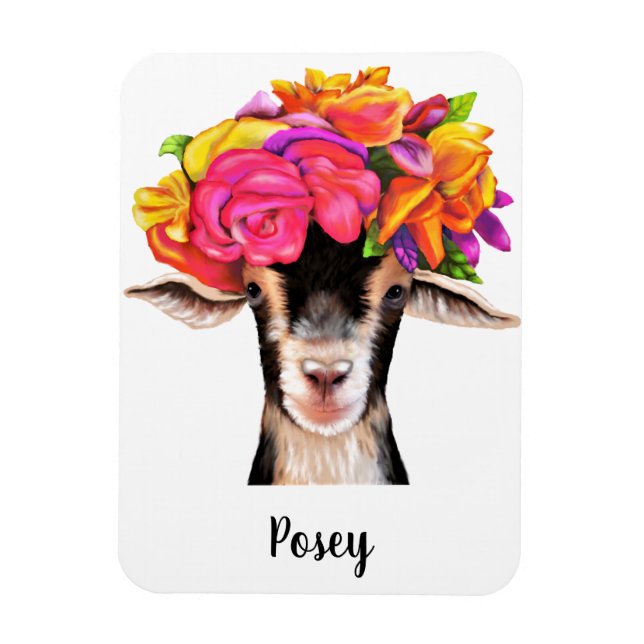 Flexible Refrigerator Magnet Posey the Goat (Vertical)